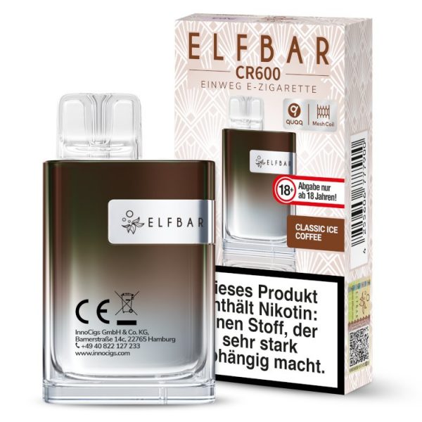 Elfbar - CR600 Einweg E-Zigarette - Classic Ice Coffee