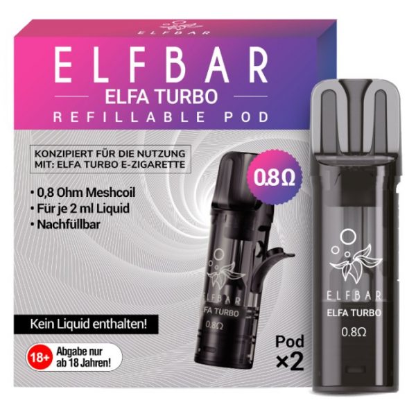 Elfbar - Elfa Turbo 0,8 Ohm Pod (2 Stück pro Packung)
