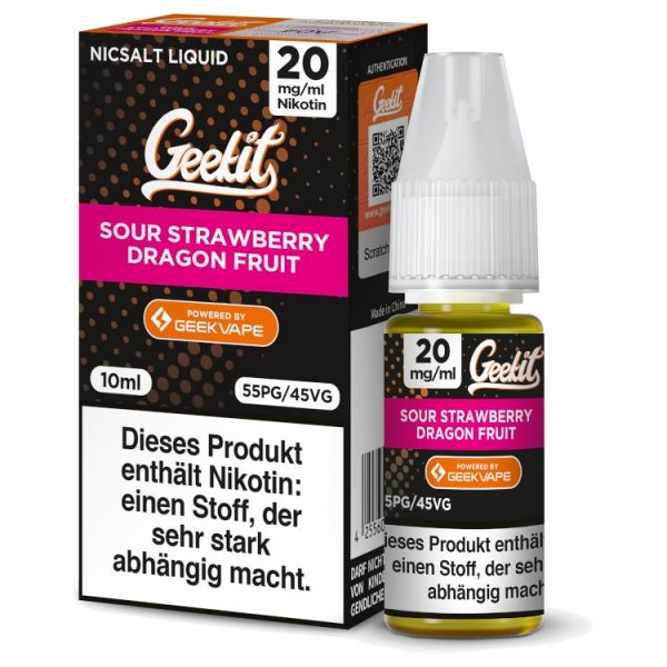 GeekVape - Geekit - Nikotinsalz Liquid - Sour Strawberry Dragon Fruit