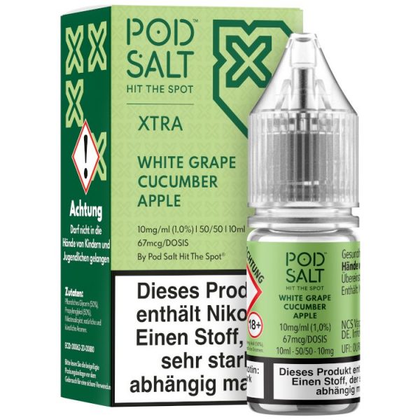 Pod Salt X - Nikotinsalz Liquid  - White Grape Cucumber Apple