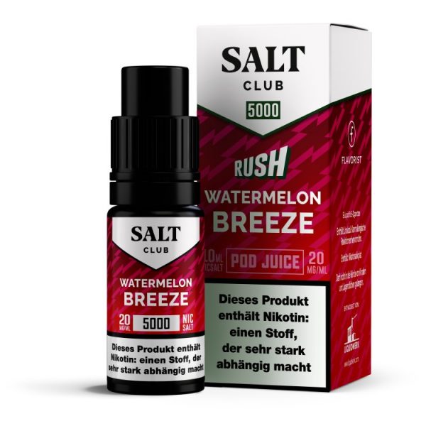 Salt Club - 5000 - Nikotinsalz Liquid 20 mg/ml - Watermelon Breeze