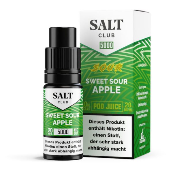 Salt Club - 5000 - Nikotinsalz Liquid 20 mg/ml - Sweet Sour Apple