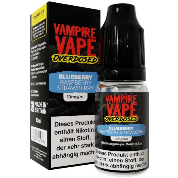 Vampire Vape - Overdosed - Nikotinsalz Liquid - Blueberry Raspberry Strawberry