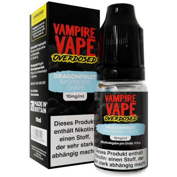 Vampire Vape - Overdosed - Nikotinsalz Liquid - Dragonfruit Raspberry Grape