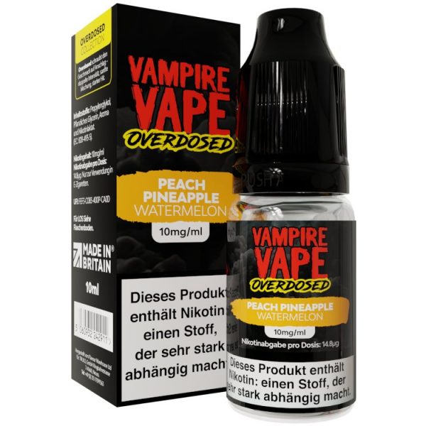 Vampire Vape - Overdosed - Nikotinsalz Liquid - Peach Pineapple Watermelon