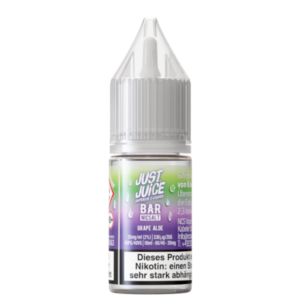 Second image of Just Juice - Bar - Nikotinsalz Liquid - Grape Aloe